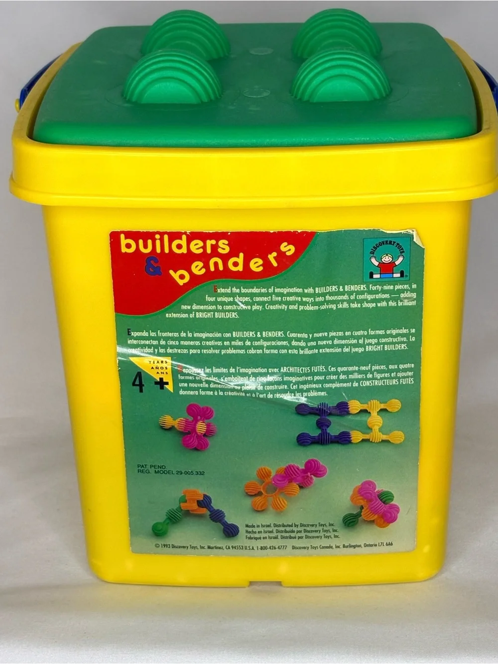 1993 Vintage Builders & Benders Kids Construction Incomplete Set With Bucket